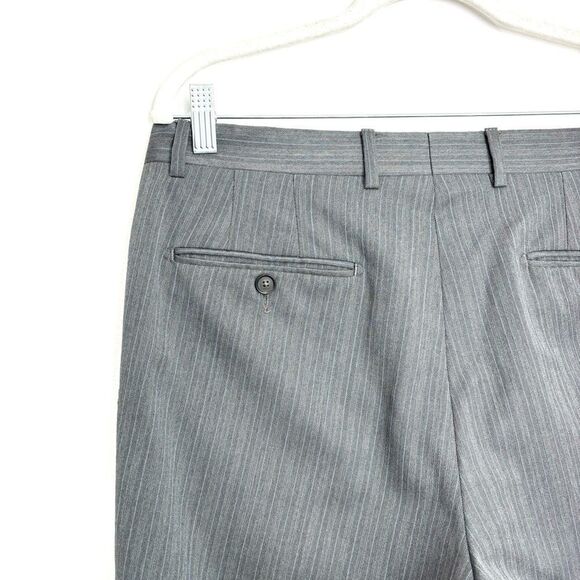 Domenico Vacca Grey 100% wool pinstripe pant Suit - Picture 9 of 12